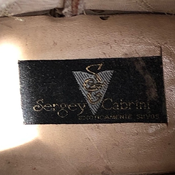 Vintage Sergey Cabrini Exotic EEL Cognac Brown Leather Western Cowboy Boots - Picture 10 of 15